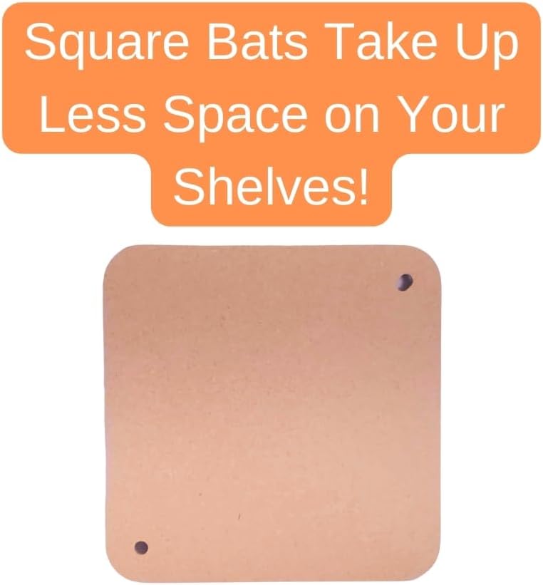 Penguin Pottery Bats 9 Inch Square Medex MDF Set of 5 - Square Pottery Wheel Bats Take Up Less Space on Your Studio Shelves - Pottery Bat Fits All Standard Wheel Heads Pre-Drilled Bat Pin Holes